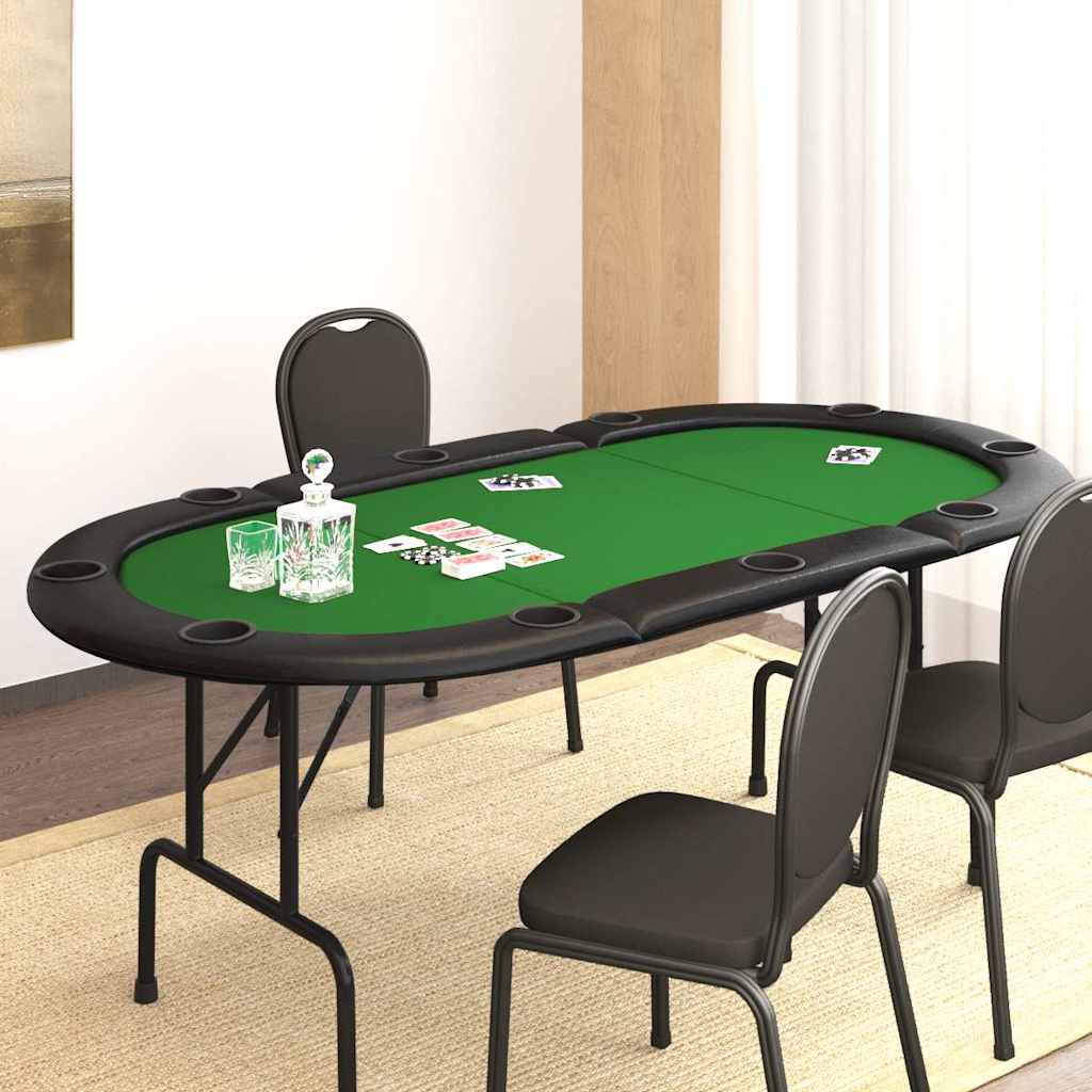 vidaXL Masă de poker pliabilă, 10 jucători, verde, 207x106x76 cm vidaXL Masă de poker pliabilă, 10 jucători, verde, 207x106x76 cm