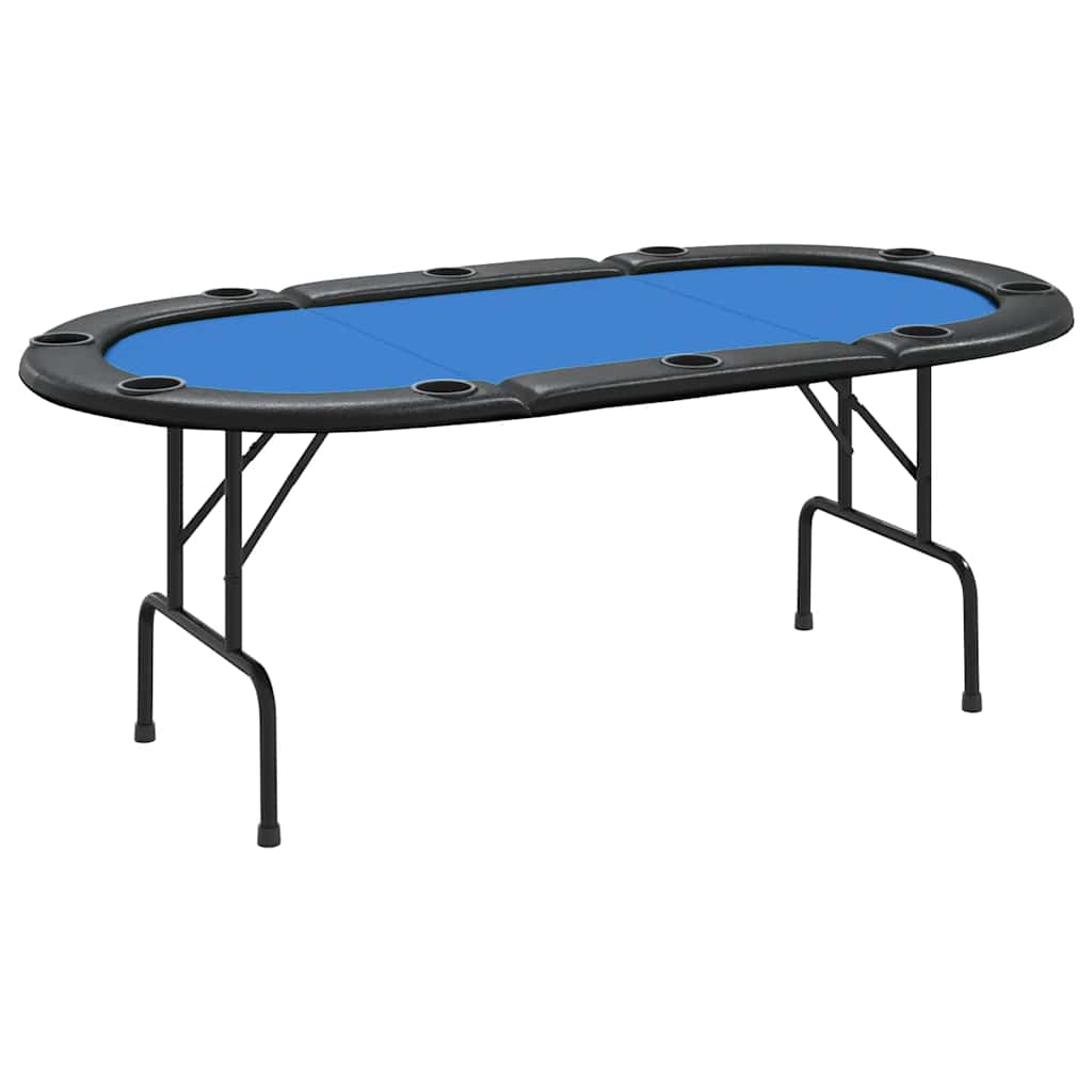 vidaXL Masă de poker pliabilă, 10 jucători, albastru, 207x106x76 cm vidaXL Masă de poker pliabilă, 10 jucători, albastru, 207x106x76 cm