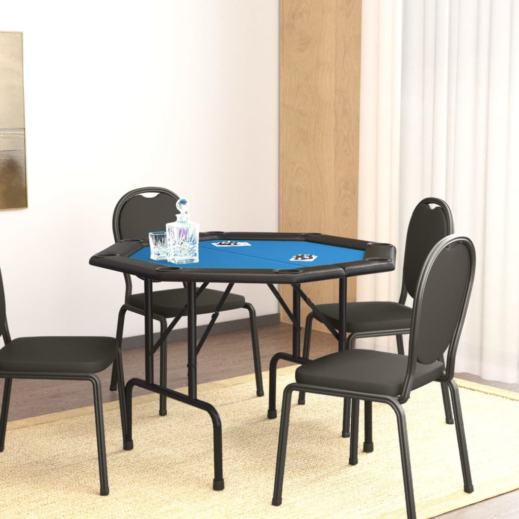 vidaXL Masă de poker pliabilă, 8 jucători, albastru, 108x108x75 cm vidaXL Masă de poker pliabilă, 8 jucători, albastru, 108x108x75 cm