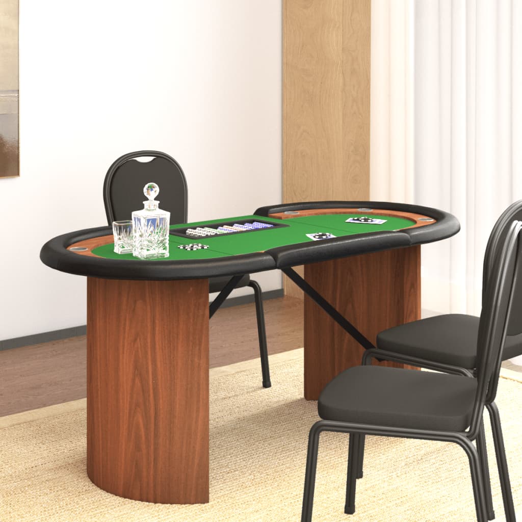 vidaXL Masă de poker 10 jucători, tavă jetoane, verde, 160x80x75 cm vidaXL Masă de poker 10 jucători, tavă jetoane, verde, 160x80x75 cm