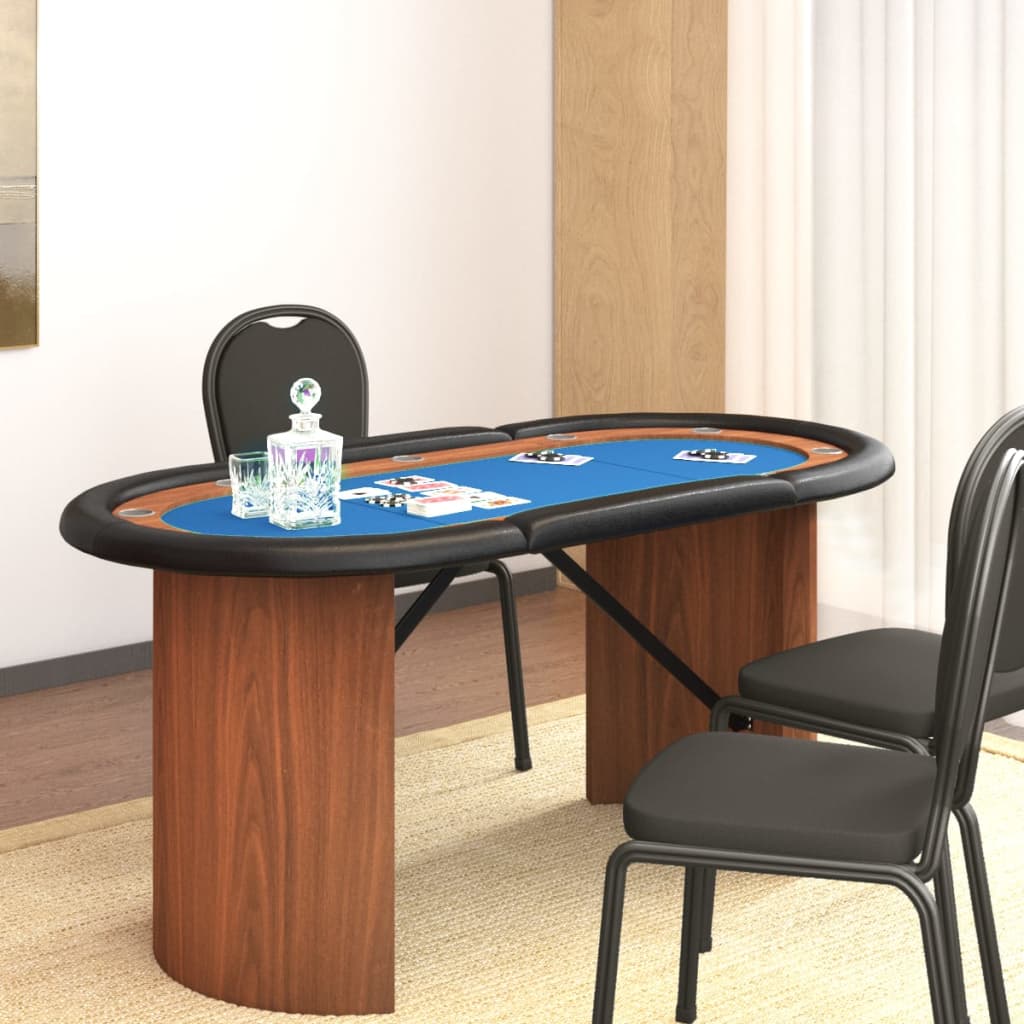 vidaXL Masă de poker, 10 jucători, albastru, 160x80x75 cm vidaXL Masă de poker, 10 jucători, albastru, 160x80x75 cm