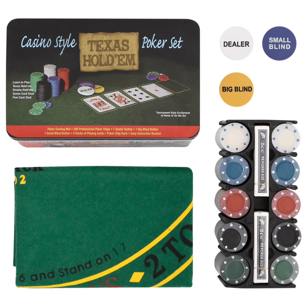 vidaXL Set de jetoane de poker 200 buc. 4 g vidaXL Set de jetoane de poker 200 buc. 4 g