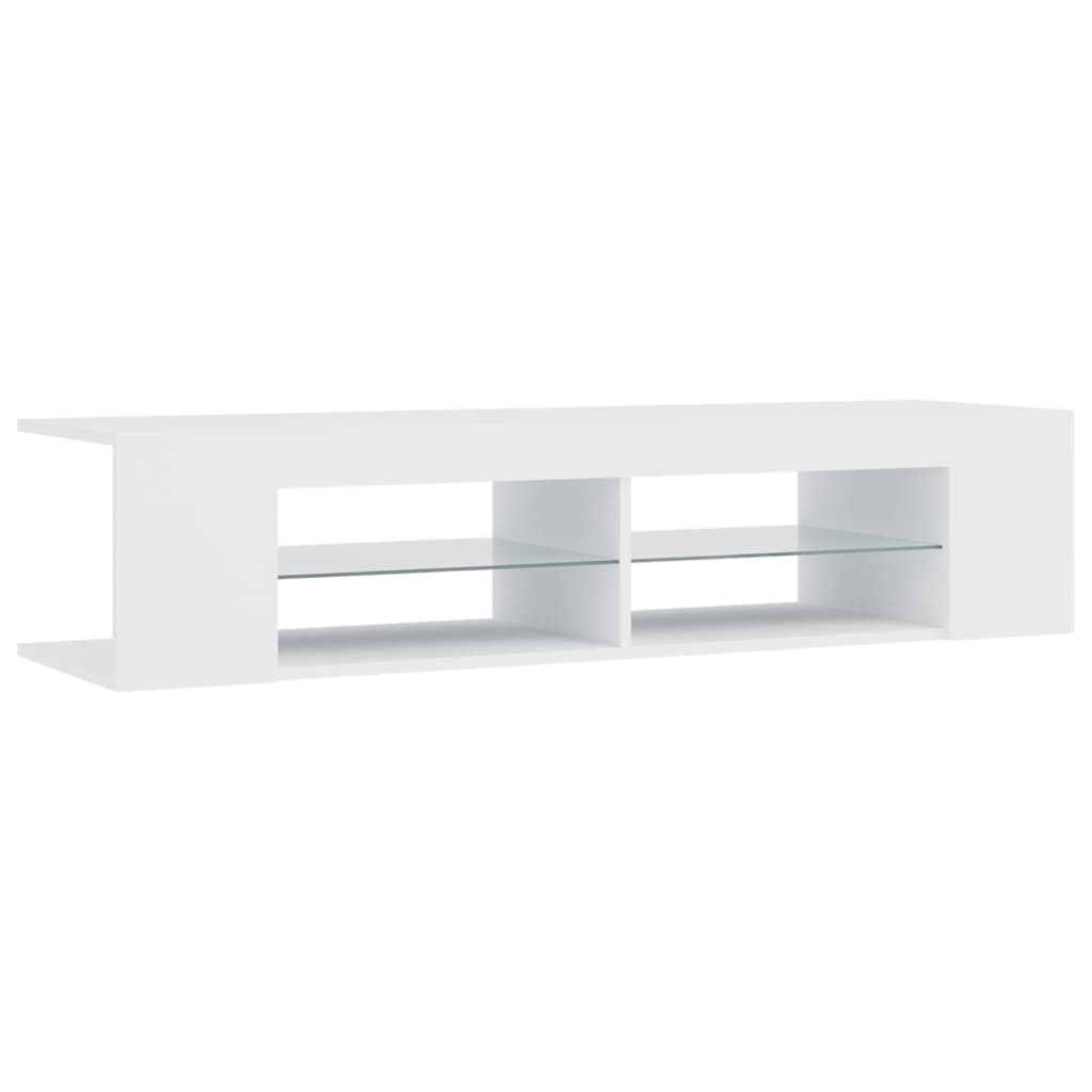 vidaXL Comodă TV cu lumini LED, alb, 135x39x30 cm vidaXL Comodă TV cu lumini LED, alb, 135x39x30 cm