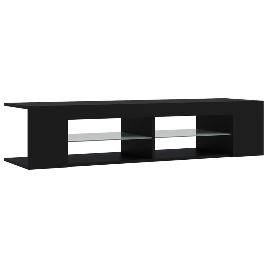 vidaXL Comodă TV cu lumini LED, negru, 135x39x30 cm vidaXL Comodă TV cu lumini LED, negru, 135x39x30 cm