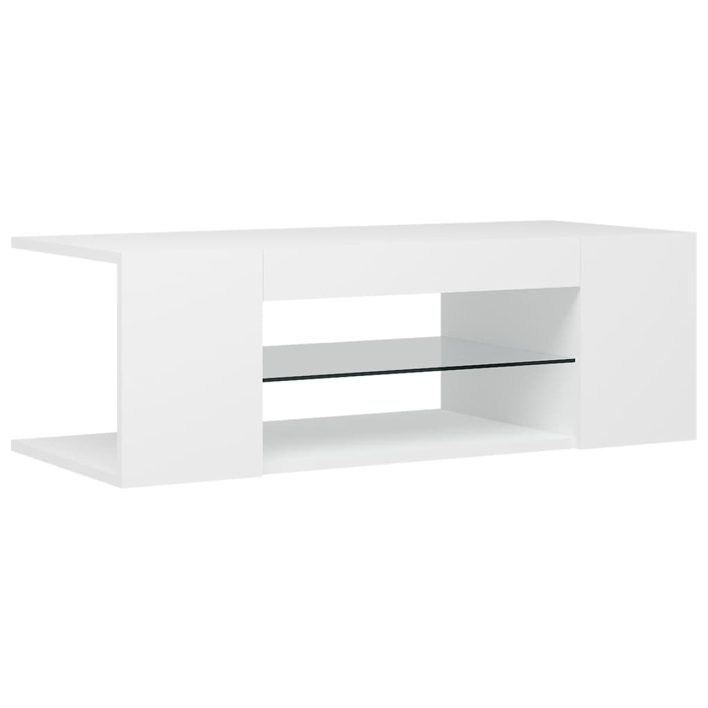 vidaXL Comodă TV cu lumini LED, alb, 90x39x30 cm vidaXL Comodă TV cu lumini LED, alb, 90x39x30 cm