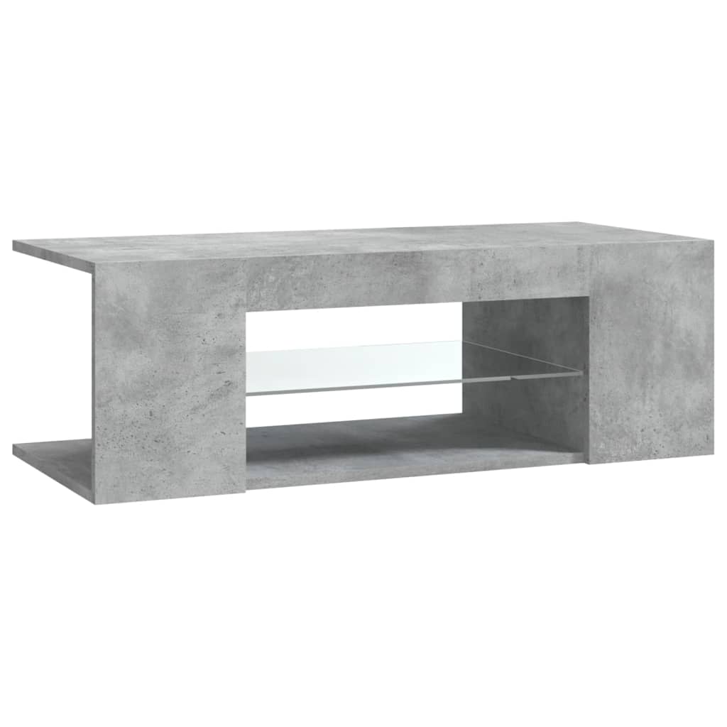 vidaXL Comodă TV cu lumini LED, gri beton, 90x39x30 cm