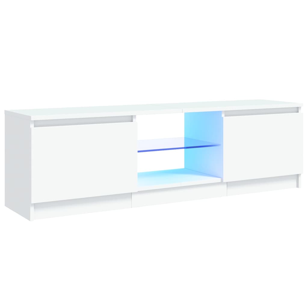 vidaXL Comodă TV cu lumini LED, alb, 120x30x36 cm vidaXL Comodă TV cu lumini LED, alb, 120x30x36 cm