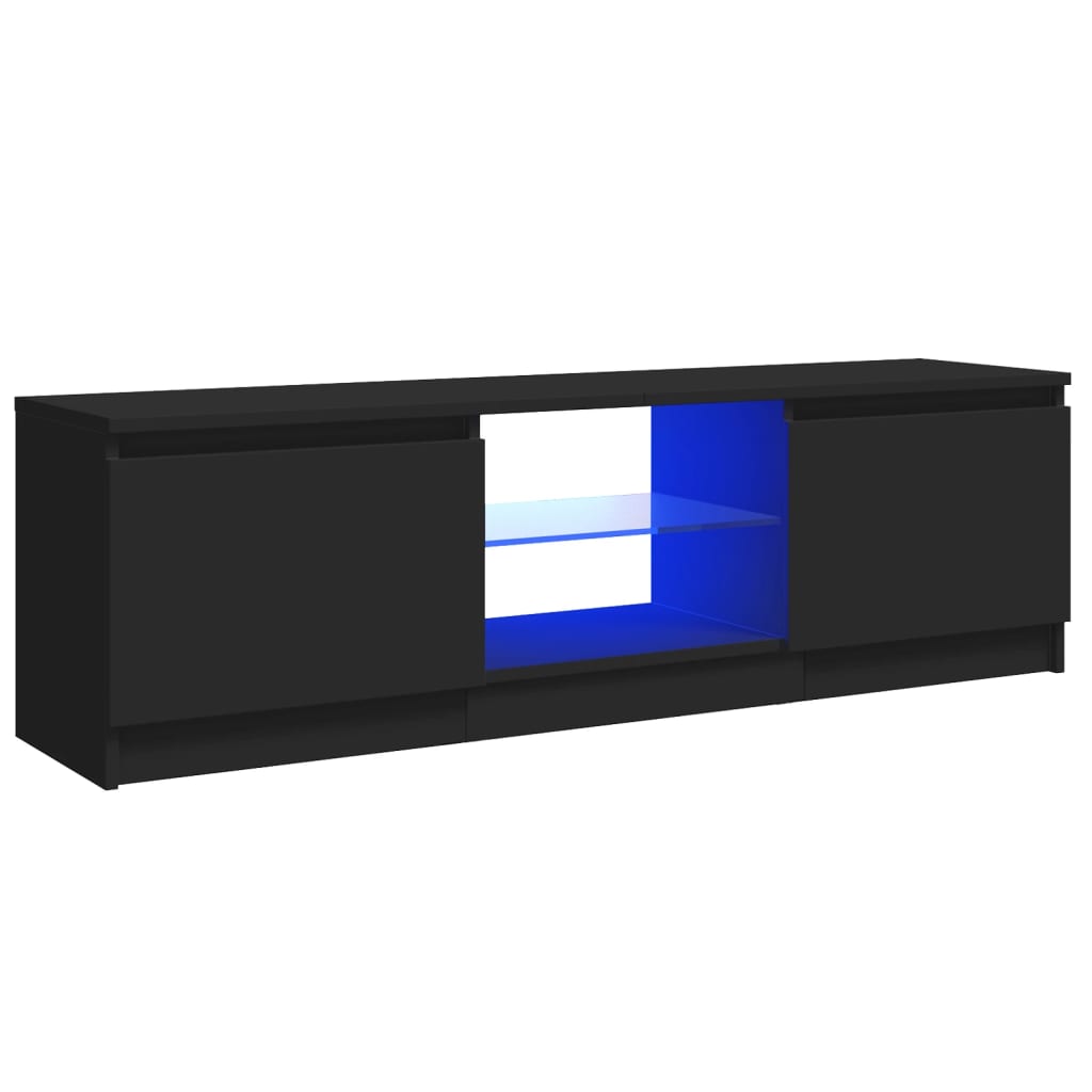 vidaXL Comodă TV cu lumini LED, negru, 120x30x36 cm vidaXL Comodă TV cu lumini LED, negru, 120x30x36 cm