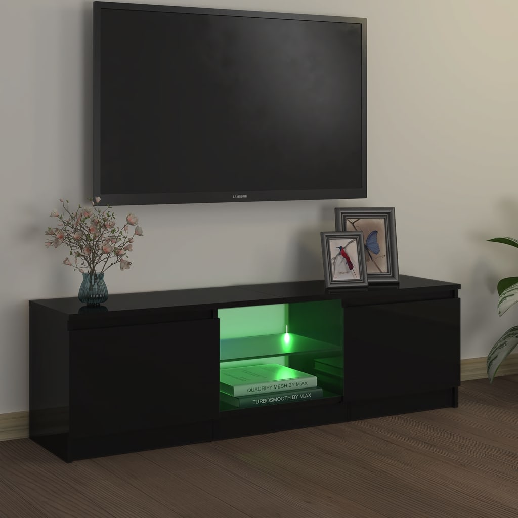 vidaXL Comodă TV cu lumini LED, negru, 120x30x36 cm vidaXL Comodă TV cu lumini LED, negru, 120x30x36 cm