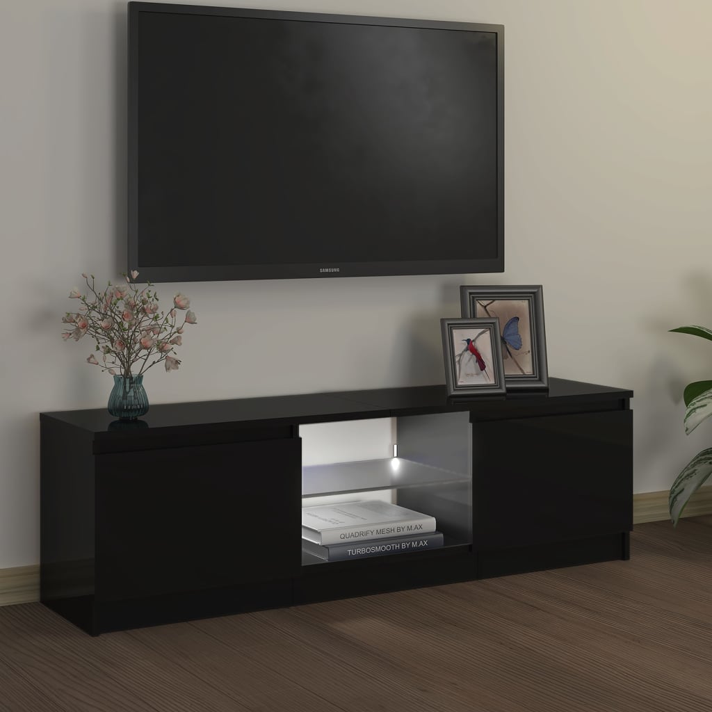 vidaXL Comodă TV cu lumini LED, negru, 120x30x36 cm vidaXL Comodă TV cu lumini LED, negru, 120x30x36 cm