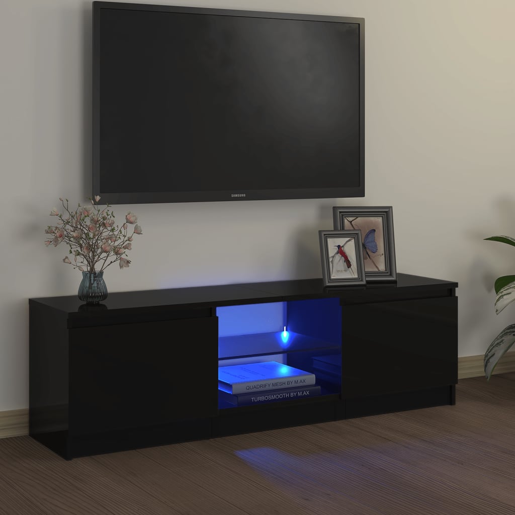 vidaXL Comodă TV cu lumini LED, negru, 120x30x36 cm vidaXL Comodă TV cu lumini LED, negru, 120x30x36 cm