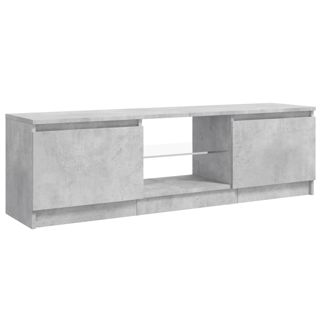 vidaXL Comodă TV cu lumini LED, gri beton, 120x30x36 cm vidaXL Comodă TV cu lumini LED, gri beton, 120x30x36 cm