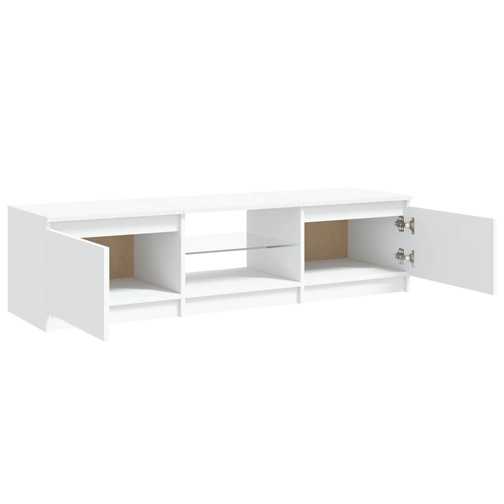 vidaXL Comodă TV cu lumini LED, alb, 140x40x36 cm vidaXL Comodă TV cu lumini LED, alb, 140x40x36 cm