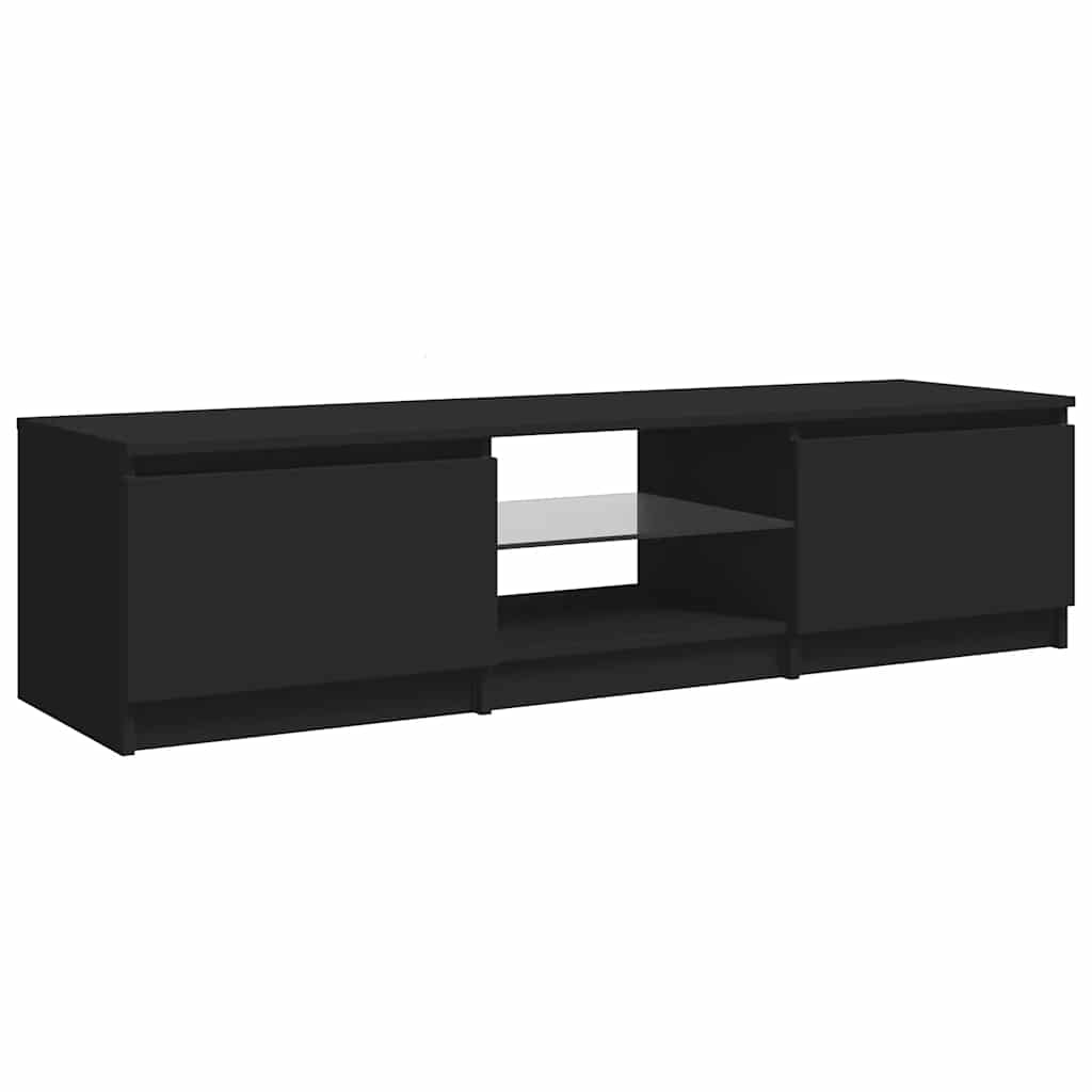 vidaXL Comodă TV cu lumini LED, negru, 140x40x36 cm vidaXL Comodă TV cu lumini LED, negru, 140x40x36 cm