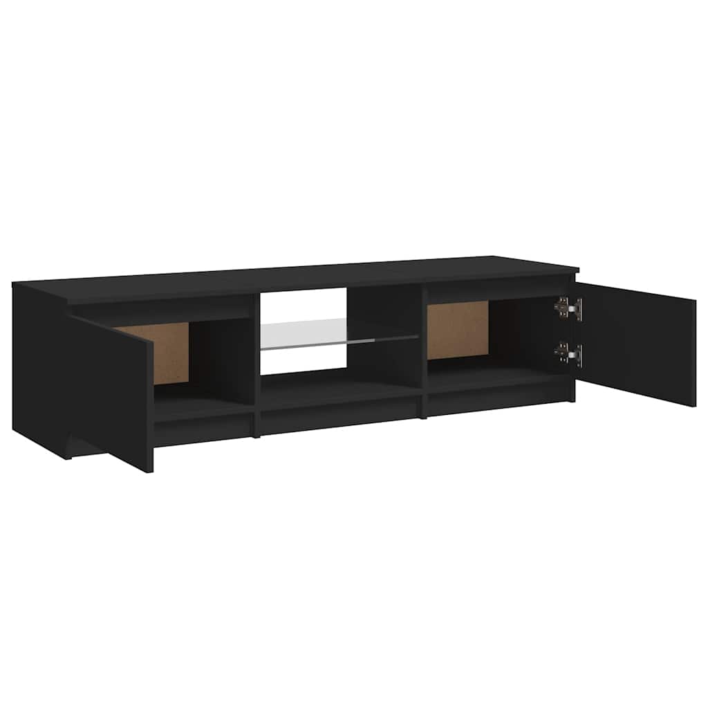 vidaXL Comodă TV cu lumini LED, negru, 140x40x36 cm vidaXL Comodă TV cu lumini LED, negru, 140x40x36 cm