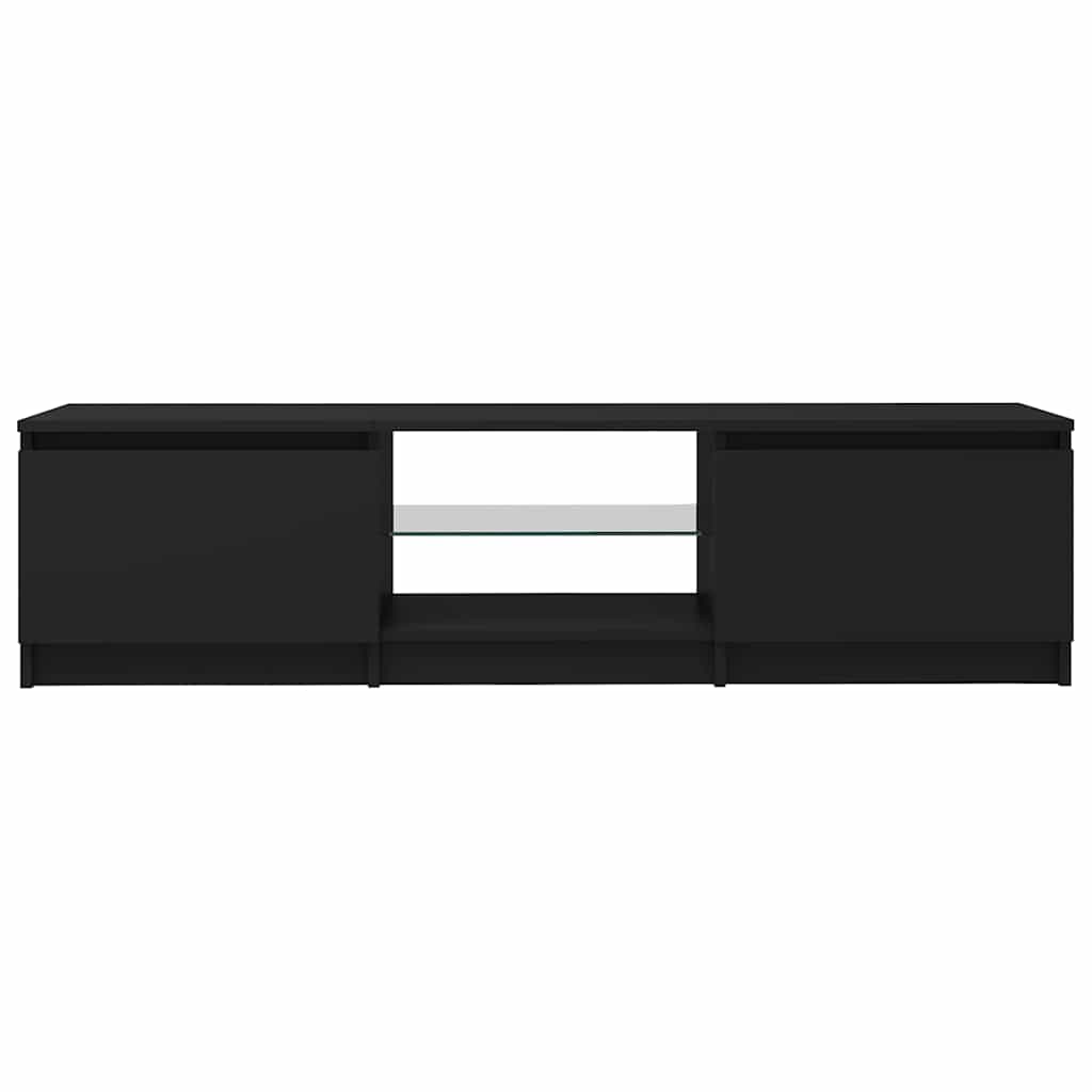 vidaXL Comodă TV cu lumini LED, negru, 140x40x36 cm vidaXL Comodă TV cu lumini LED, negru, 140x40x36 cm