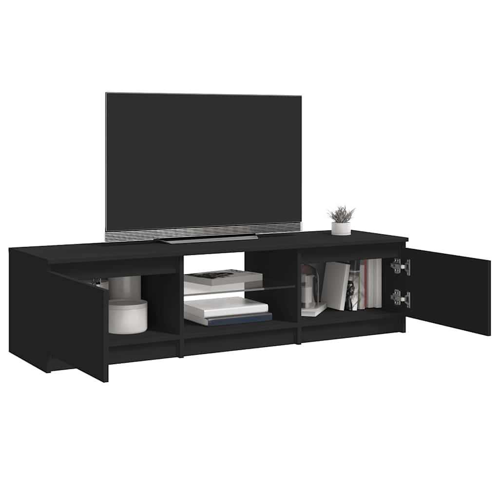 vidaXL Comodă TV cu lumini LED, negru, 140x40x36 cm vidaXL Comodă TV cu lumini LED, negru, 140x40x36 cm