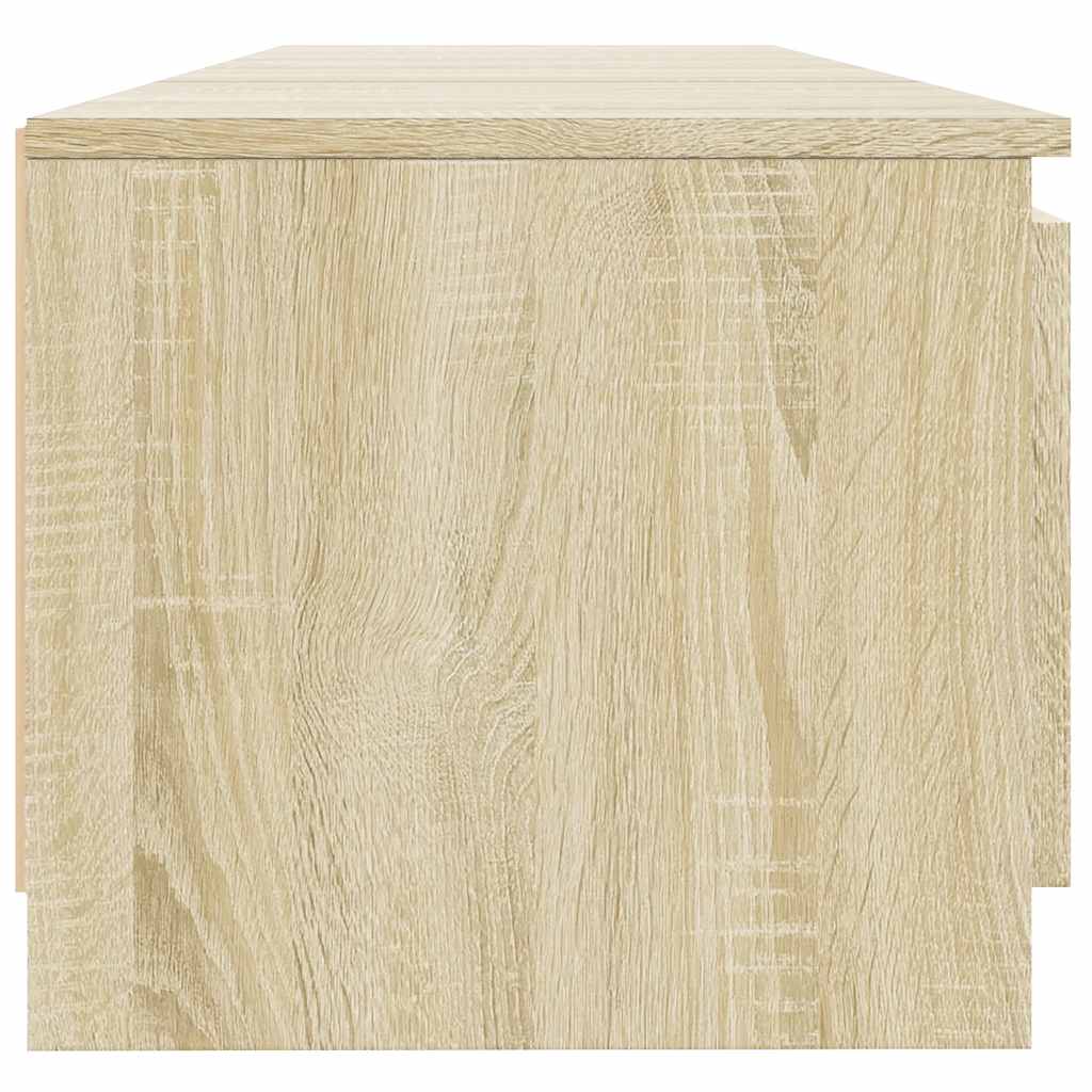 vidaXL Comodă TV cu lumini LED, stejar sonoma, 140x40x36 cm