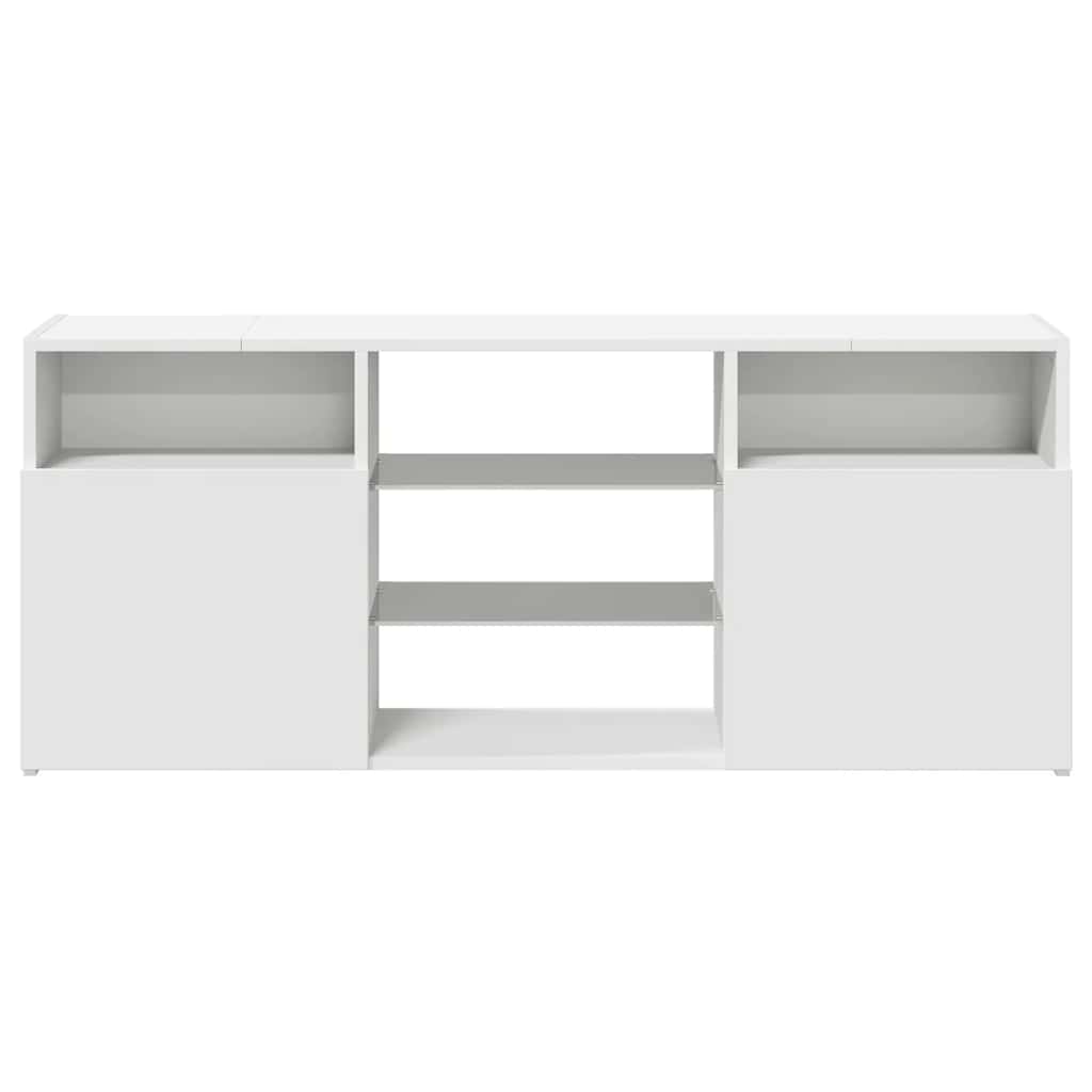 vidaXL Comodă TV cu lumini LED, alb extralucios, 120x30x50 cm
