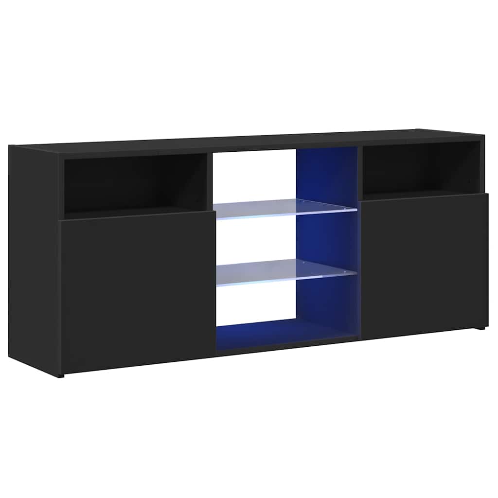 vidaXL Comodă TV cu lumini LED, negru, 120x30x50 cm