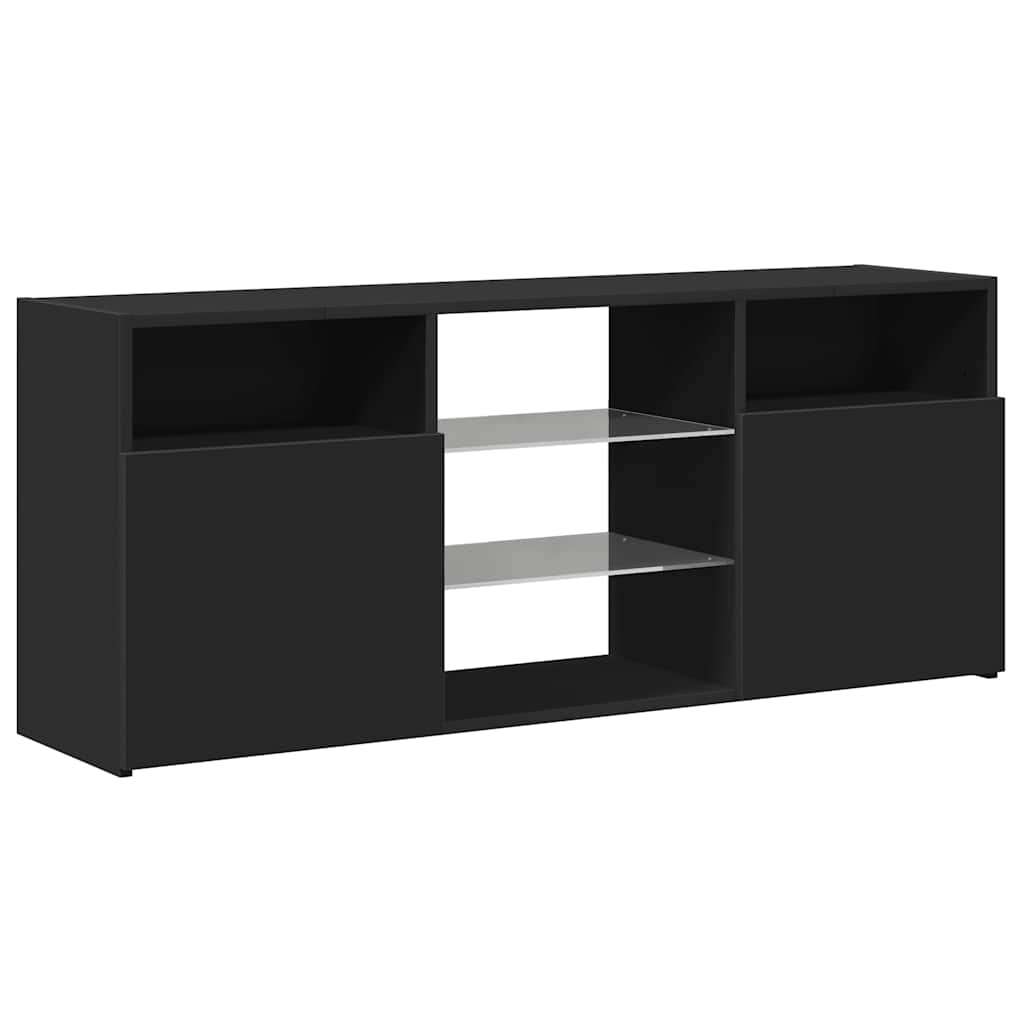 vidaXL Comodă TV cu lumini LED, negru, 120x30x50 cm