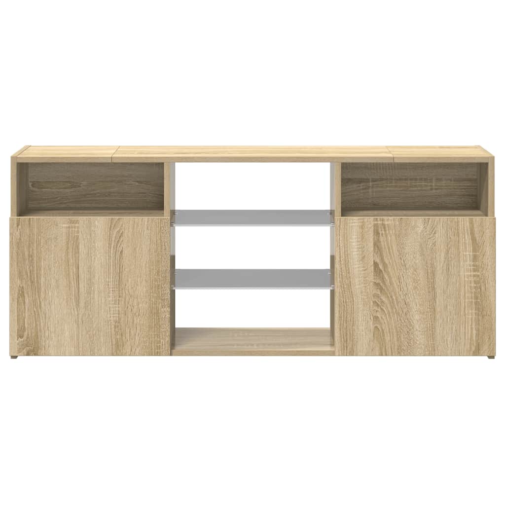 vidaXL Comodă TV cu lumini LED, stejar sonoma, 120x30x50 cm vidaXL Comodă TV cu lumini LED, stejar sonoma, 120x30x50 cm