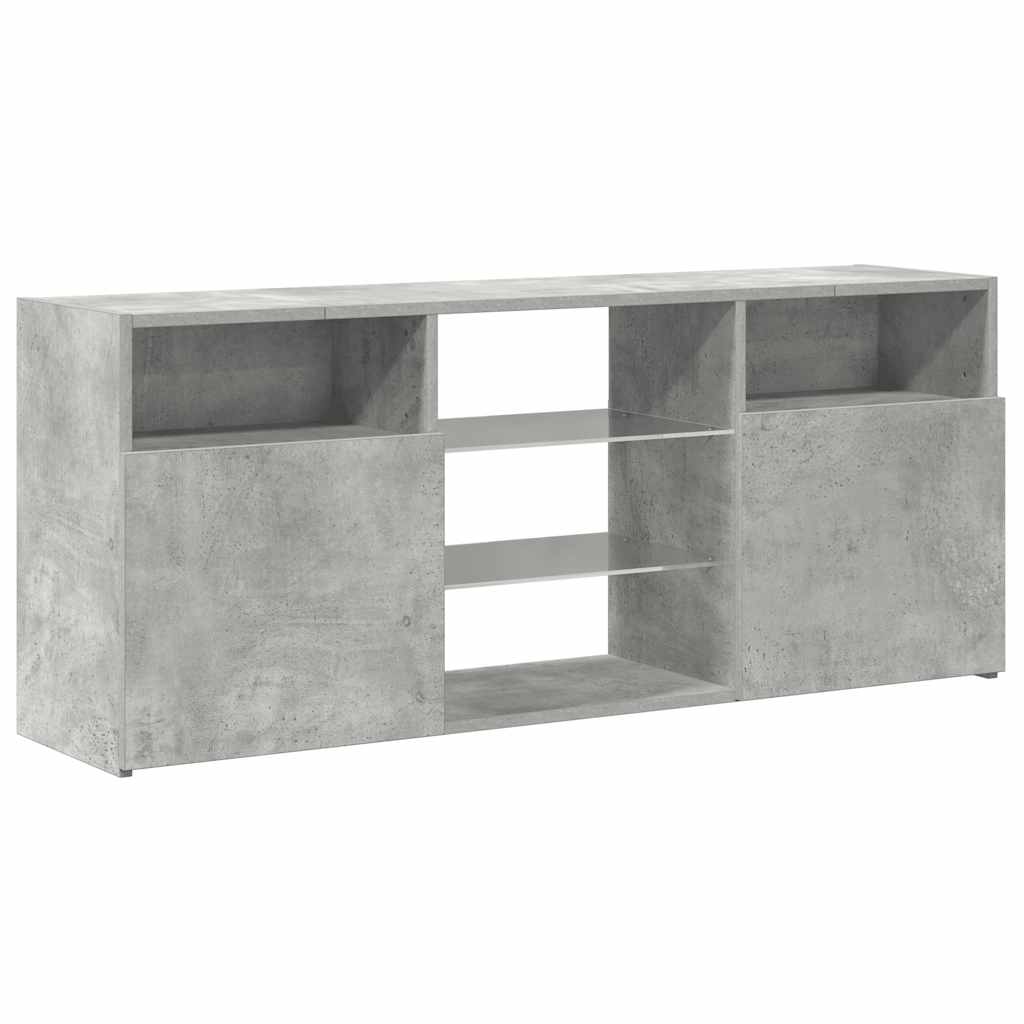 vidaXL Comodă TV cu lumini LED, gri beton, 120x30x50 cm