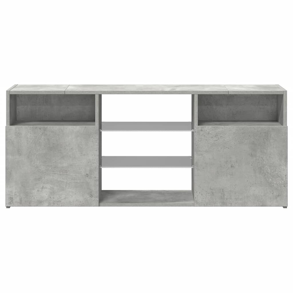 vidaXL Comodă TV cu lumini LED, gri beton, 120x30x50 cm
