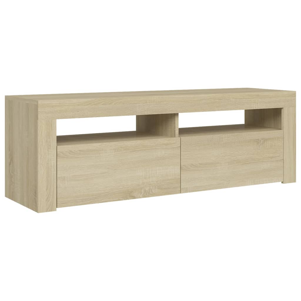 vidaXL Comodă TV cu lumini LED, stejar sonoma, 120x35x40 cm