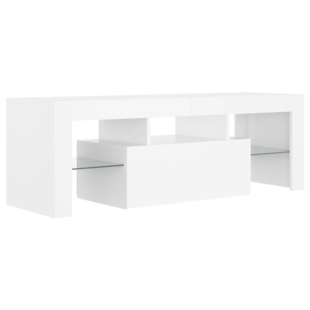 vidaXL Comodă TV cu lumini LED, alb, 120x35x40 cm