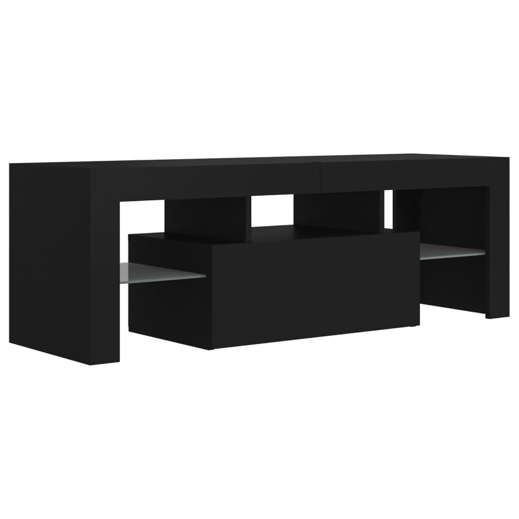 vidaXL Comodă TV cu lumini LED, negru, 120x35x40 cm