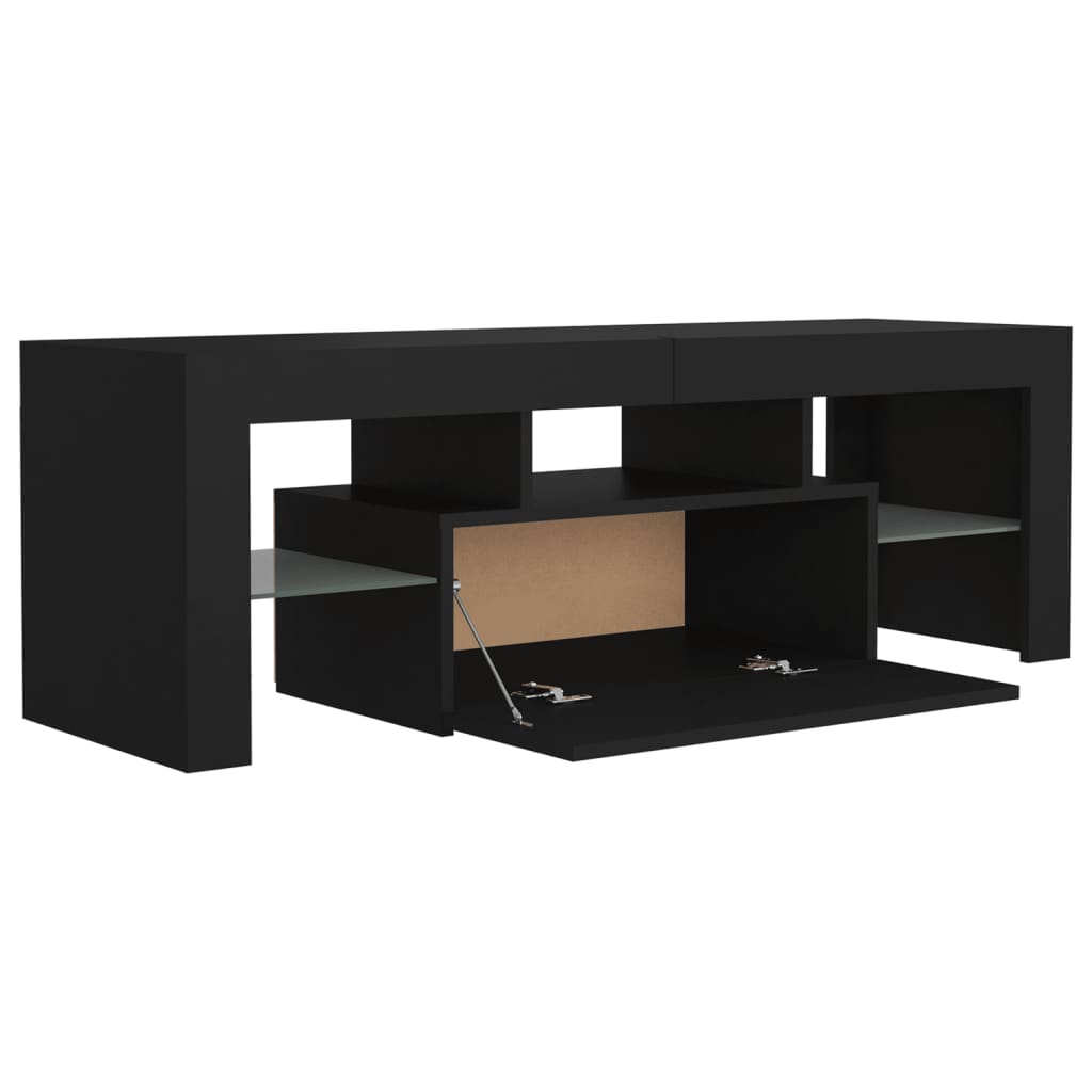 vidaXL Comodă TV cu lumini LED, negru, 120x35x40 cm
