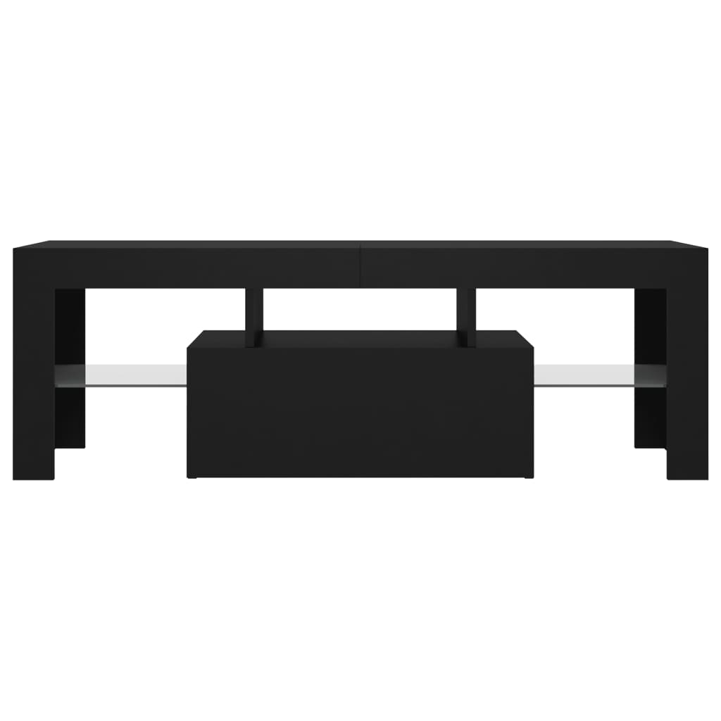 vidaXL Comodă TV cu lumini LED, negru, 120x35x40 cm