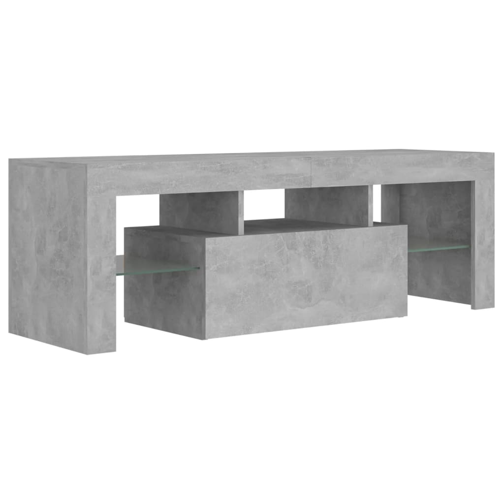 vidaXL Comodă TV cu lumini LED, gri beton, 120x35x40 cm vidaXL Comodă TV cu lumini LED, gri beton, 120x35x40 cm