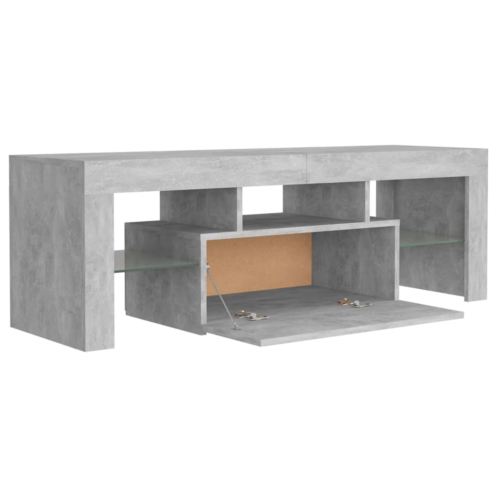 vidaXL Comodă TV cu lumini LED, gri beton, 120x35x40 cm vidaXL Comodă TV cu lumini LED, gri beton, 120x35x40 cm