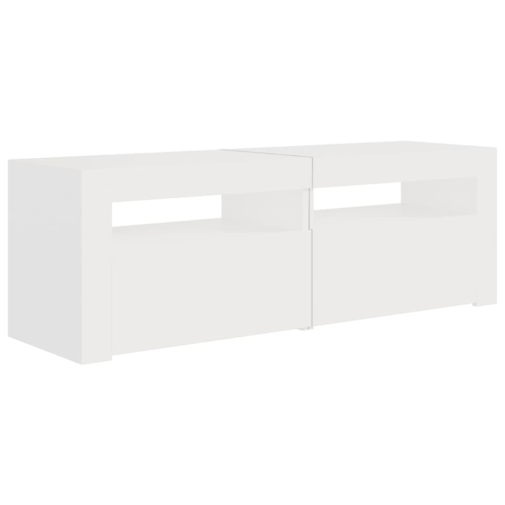 vidaXL Comodă TV cu lumini LED, alb, 120x35x40 cm