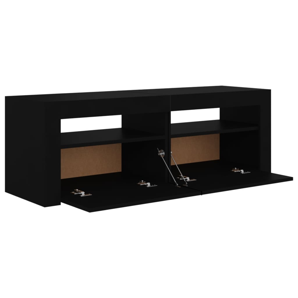vidaXL Comodă TV cu lumini LED, negru, 120x35x40 cm vidaXL Comodă TV cu lumini LED, negru, 120x35x40 cm