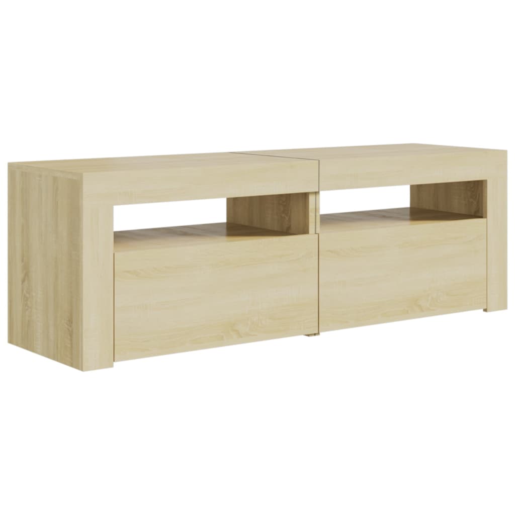vidaXL Comodă TV cu lumini LED, stejar Sonoma, 120x35x40 cm