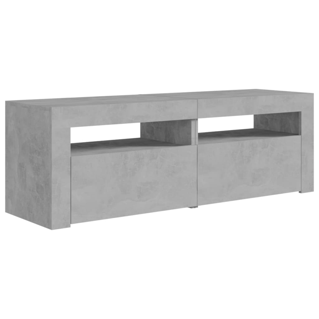 vidaXL Comodă TV cu lumini LED, gri beton, 120x35x40 cm vidaXL Comodă TV cu lumini LED, gri beton, 120x35x40 cm