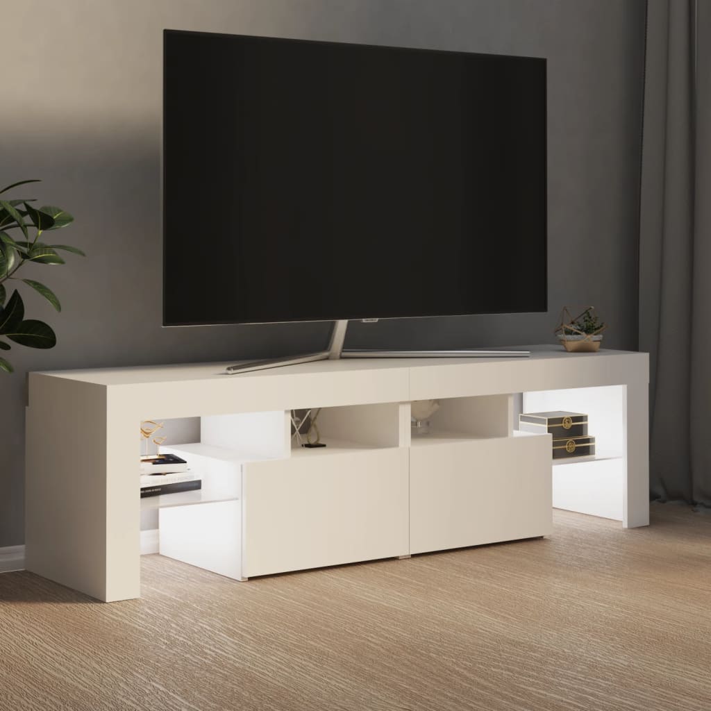 vidaXL Comodă TV cu lumini LED, alb, 140x36,5x40 cm vidaXL Comodă TV cu lumini LED, alb, 140x36,5x40 cm