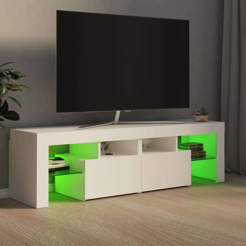 vidaXL Comodă TV cu lumini LED, alb, 140x36,5x40 cm vidaXL Comodă TV cu lumini LED, alb, 140x36,5x40 cm