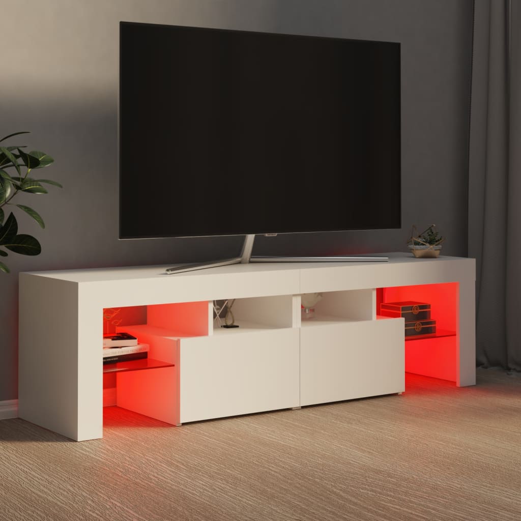 vidaXL Comodă TV cu lumini LED, alb, 140x36,5x40 cm vidaXL Comodă TV cu lumini LED, alb, 140x36,5x40 cm
