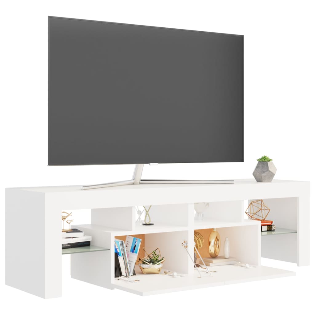 vidaXL Comodă TV cu lumini LED, alb, 140x36,5x40 cm vidaXL Comodă TV cu lumini LED, alb, 140x36,5x40 cm