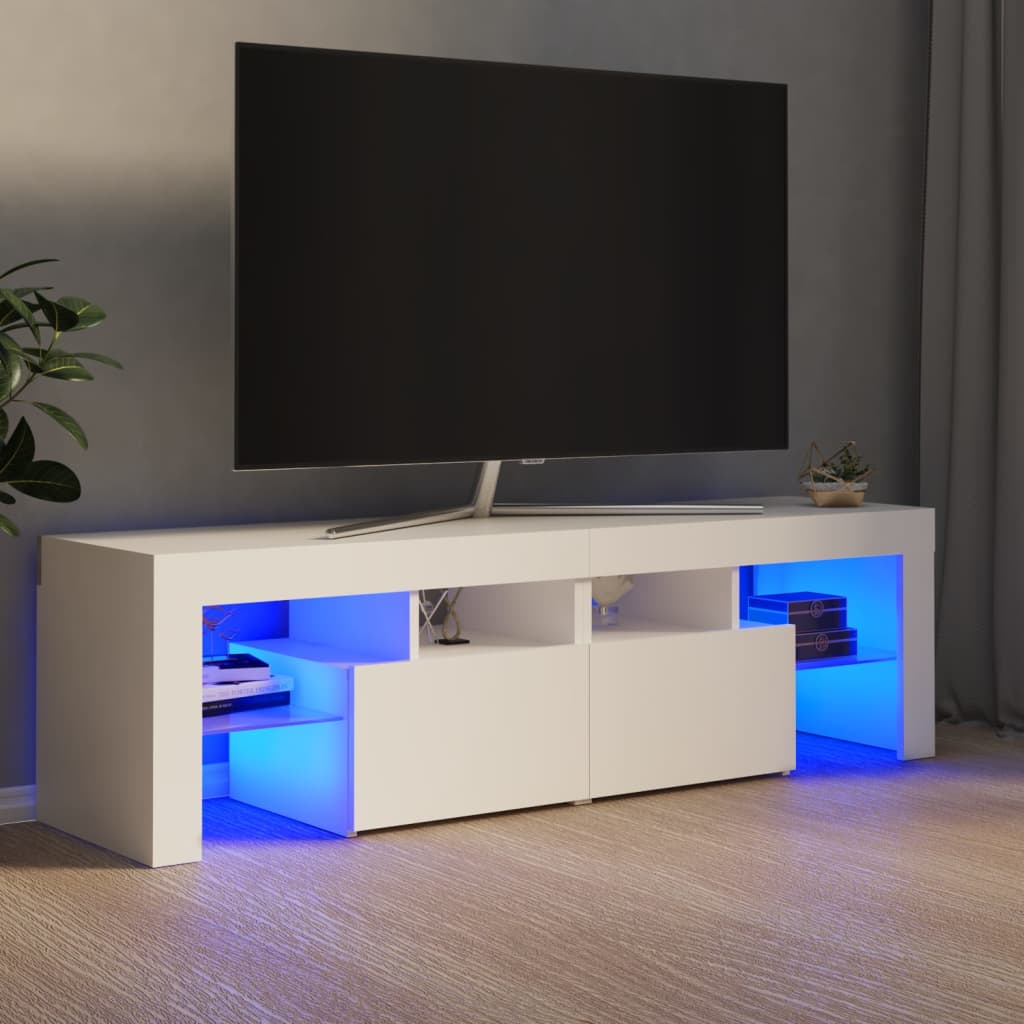 vidaXL Comodă TV cu lumini LED, alb, 140x36,5x40 cm vidaXL Comodă TV cu lumini LED, alb, 140x36,5x40 cm