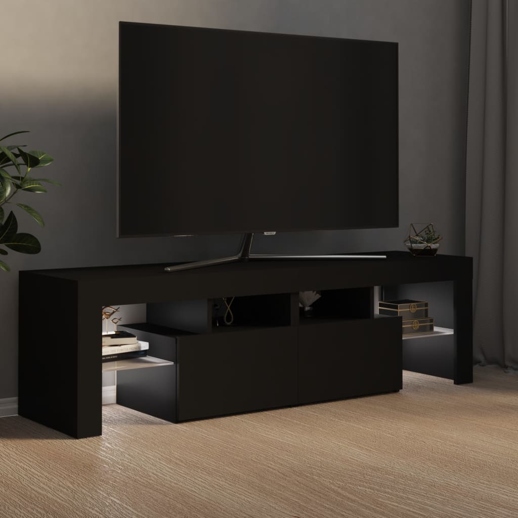 vidaXL Comodă TV cu lumini LED, negru, 140x36,5x40 cm vidaXL Comodă TV cu lumini LED, negru, 140x36,5x40 cm