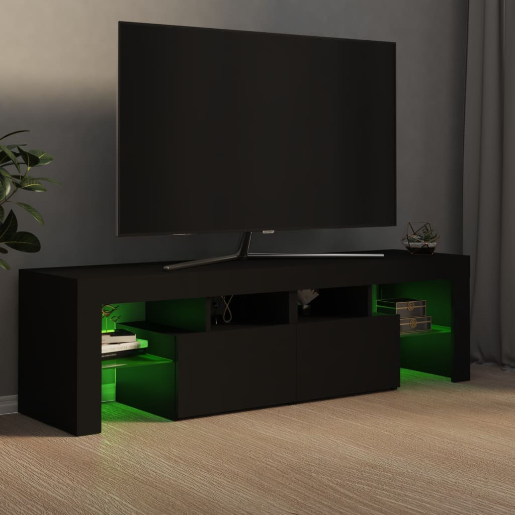 vidaXL Comodă TV cu lumini LED, negru, 140x36,5x40 cm vidaXL Comodă TV cu lumini LED, negru, 140x36,5x40 cm