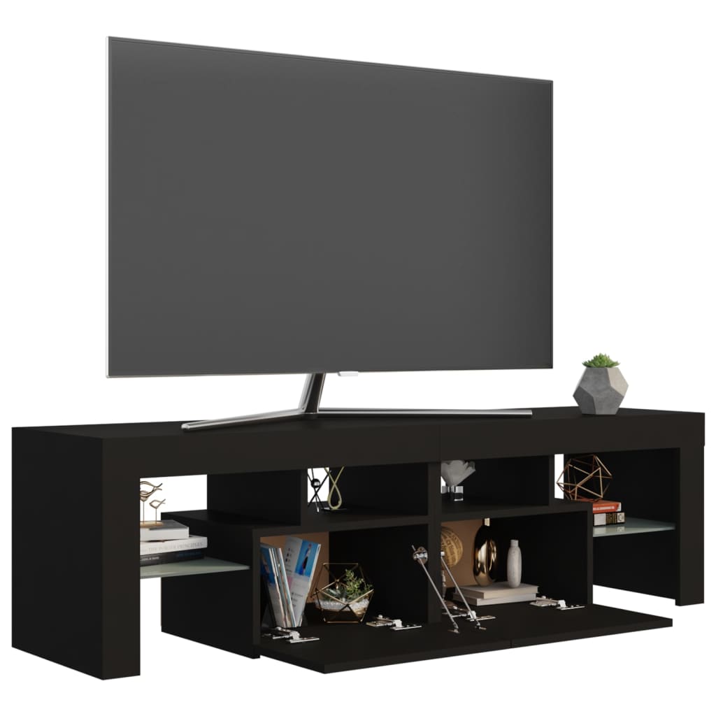 vidaXL Comodă TV cu lumini LED, negru, 140x36,5x40 cm vidaXL Comodă TV cu lumini LED, negru, 140x36,5x40 cm