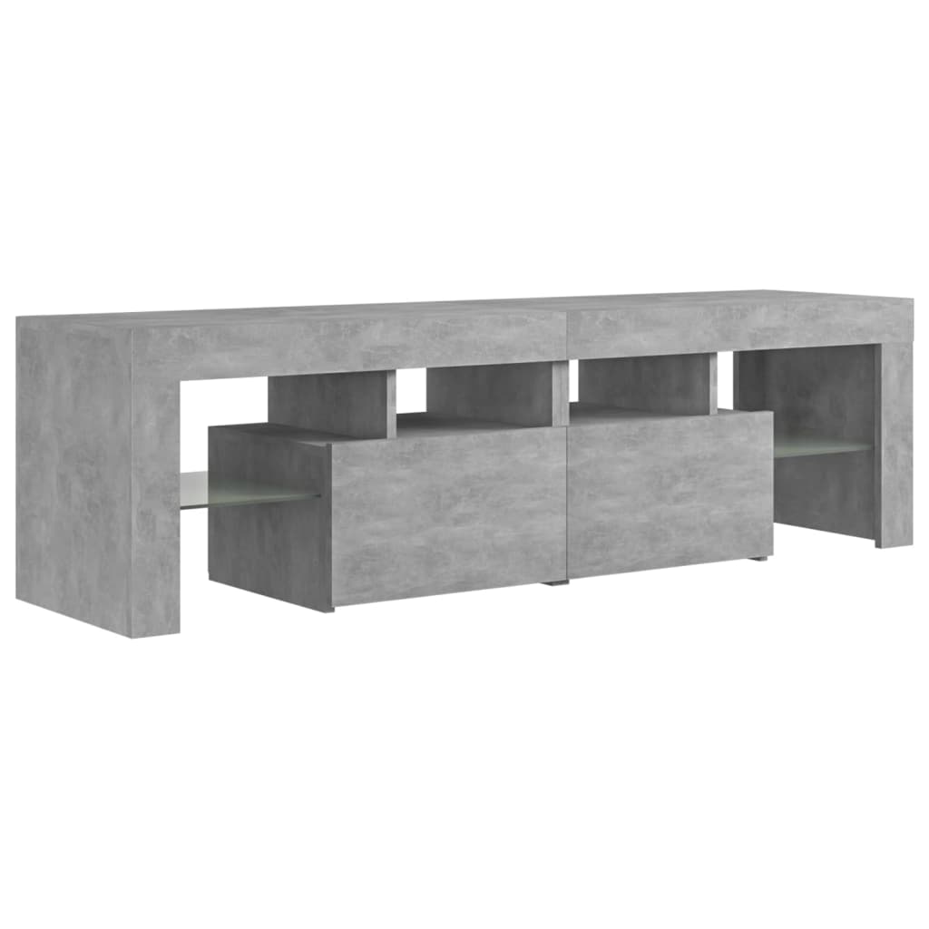 vidaXL Comodă TV cu lumini LED, gri beton, 140x36,5x40 cm vidaXL Comodă TV cu lumini LED, gri beton, 140x36,5x40 cm