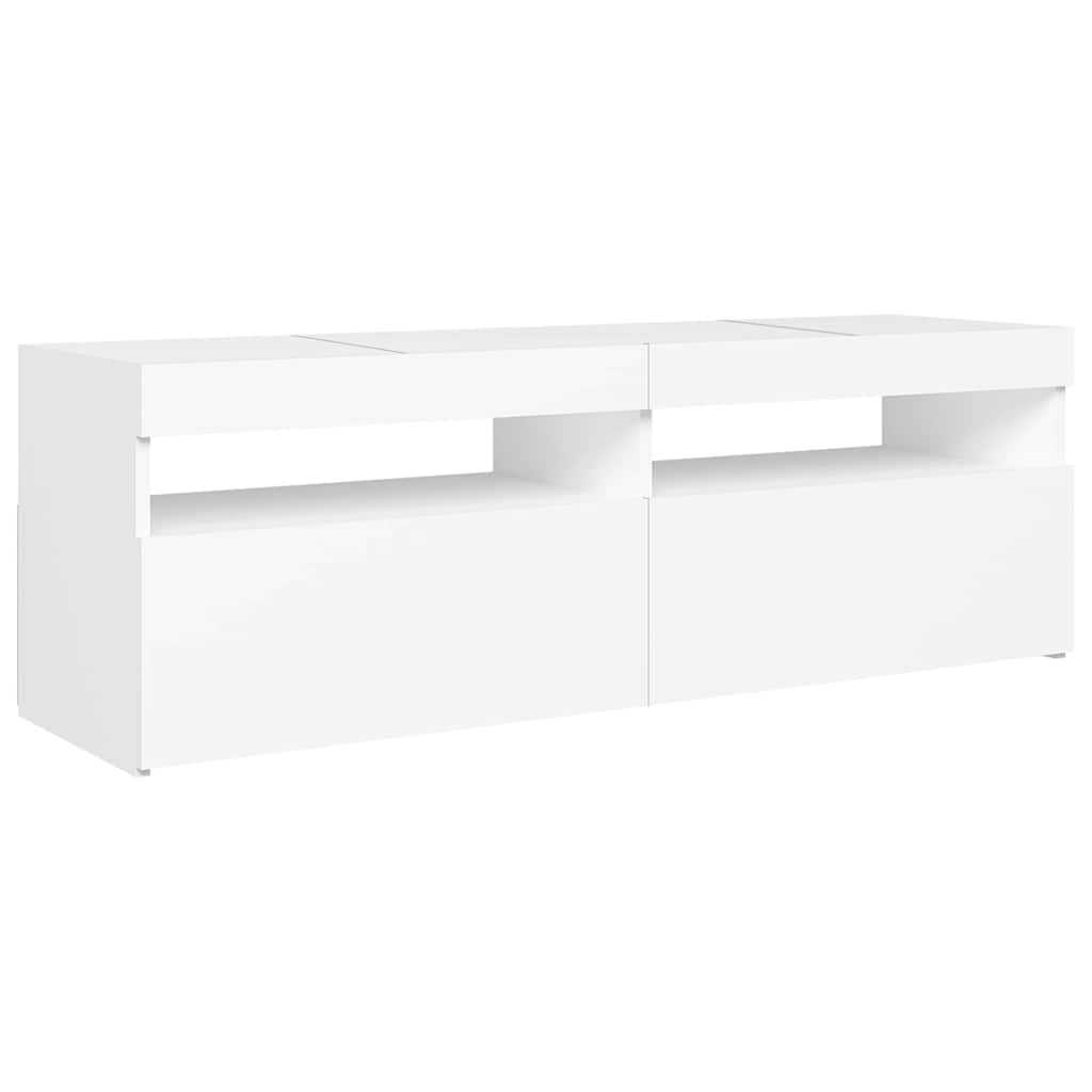 vidaXL Comodă TV cu lumini LED, alb, 120x35x40 cm vidaXL Comodă TV cu lumini LED, alb, 120x35x40 cm