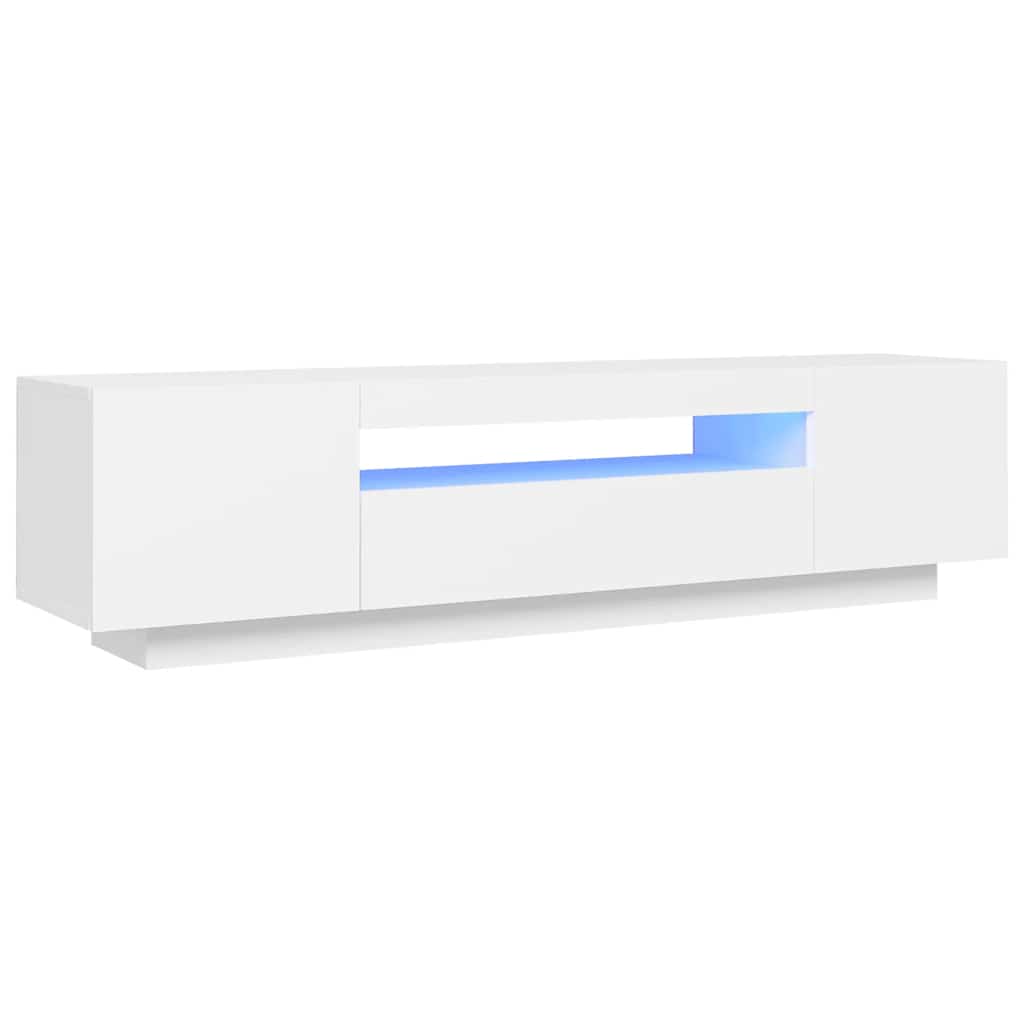 vidaXL Comodă TV cu lumini LED, alb, 160x35x40 cm vidaXL Comodă TV cu lumini LED, alb, 160x35x40 cm
